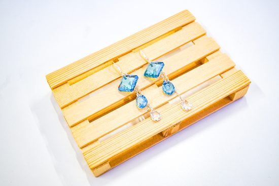 Azurové SWAROVSKI náušnice