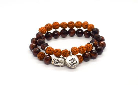 Návod na výrobu setu náramků s Tygřím okem a Rudrakshou a TierraCast