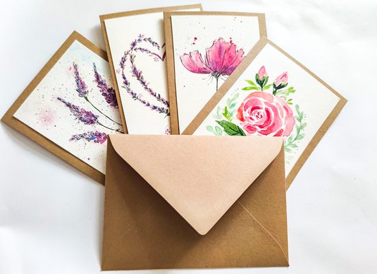 Návod na výrobu přáníčka malovaného akvarelovými barvami