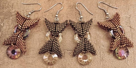 Náušnice Mašličky "Golden shadow"