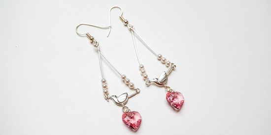 Svatební SWAROVSKI náušnice s ptáčky