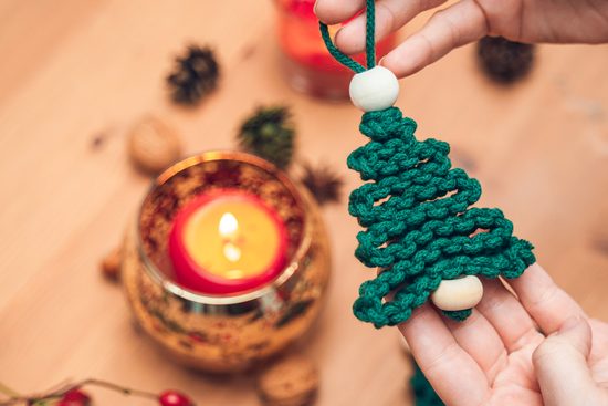 Macramé ozdoba stromek