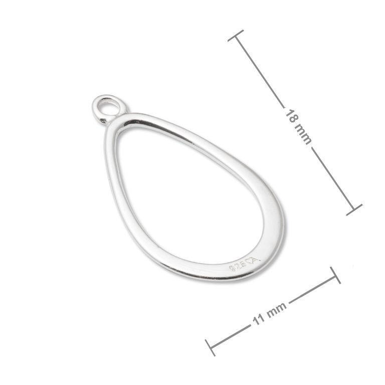 Amoracast pendant drop 18x11mm silver