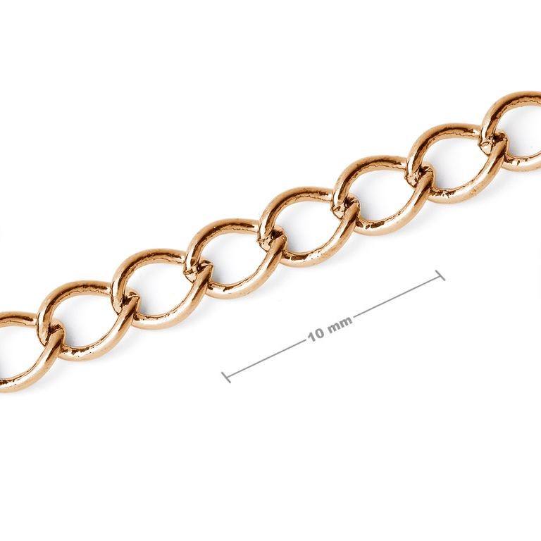 Bižuterní řetízek v metráži v barvě zlata č. 34