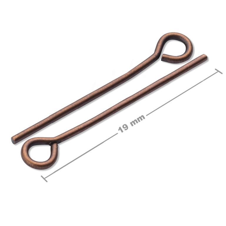 Eyepins 19mm antique copper