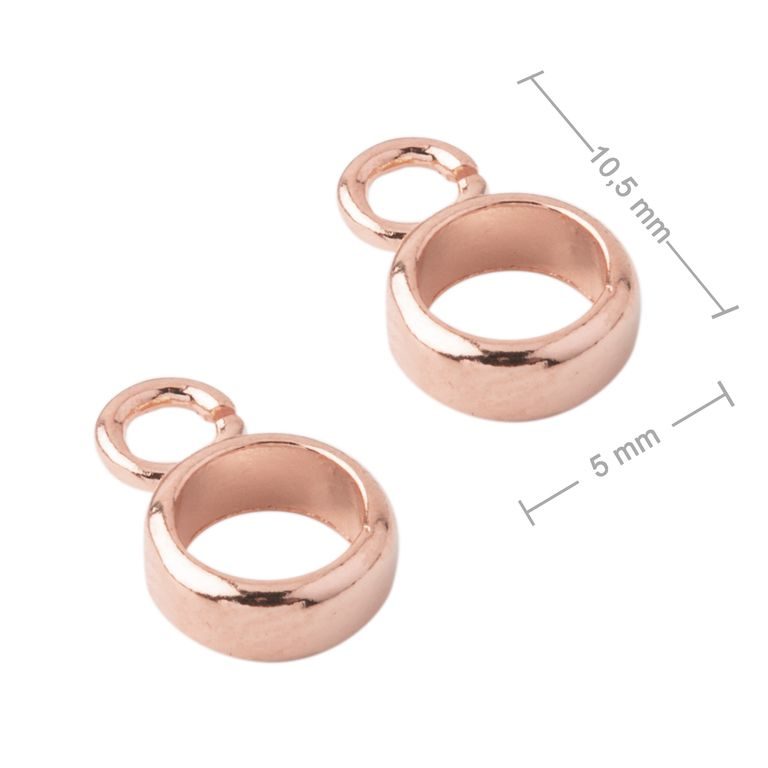 Silver spacer round bead rose gold-plated 10.5x5mm No.736