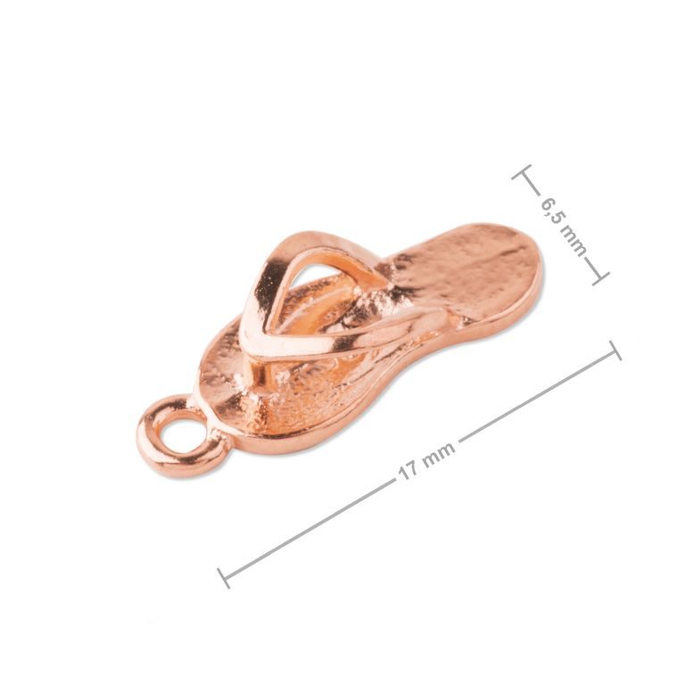 Strieborný prívesok papuča pozlátený ružovým zlatom č.998