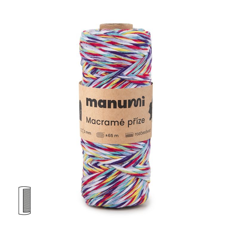 Macramé cord twisted 3mm colourful