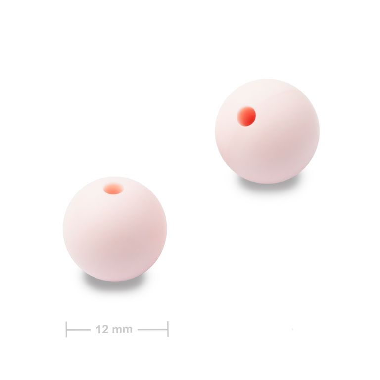 Silicone round beads 12mm Petal Pink