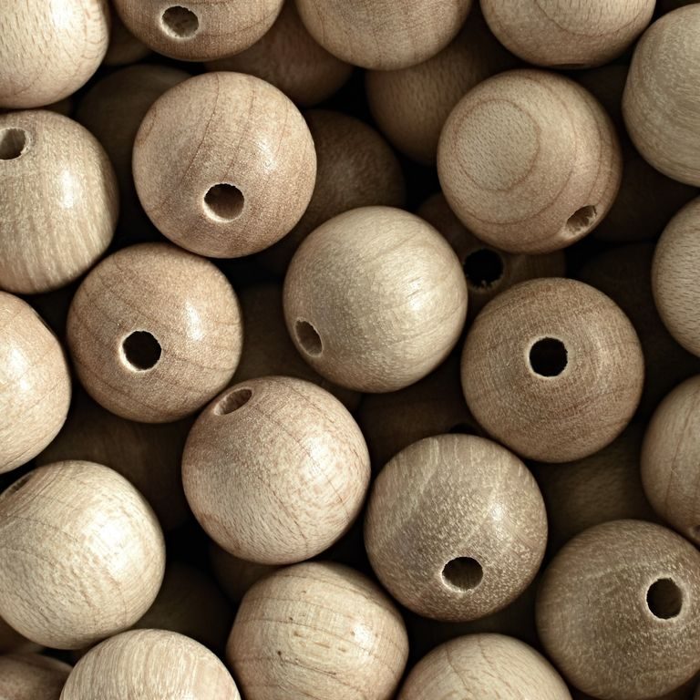 Dřevěné korálky kulička 12mm přírodní