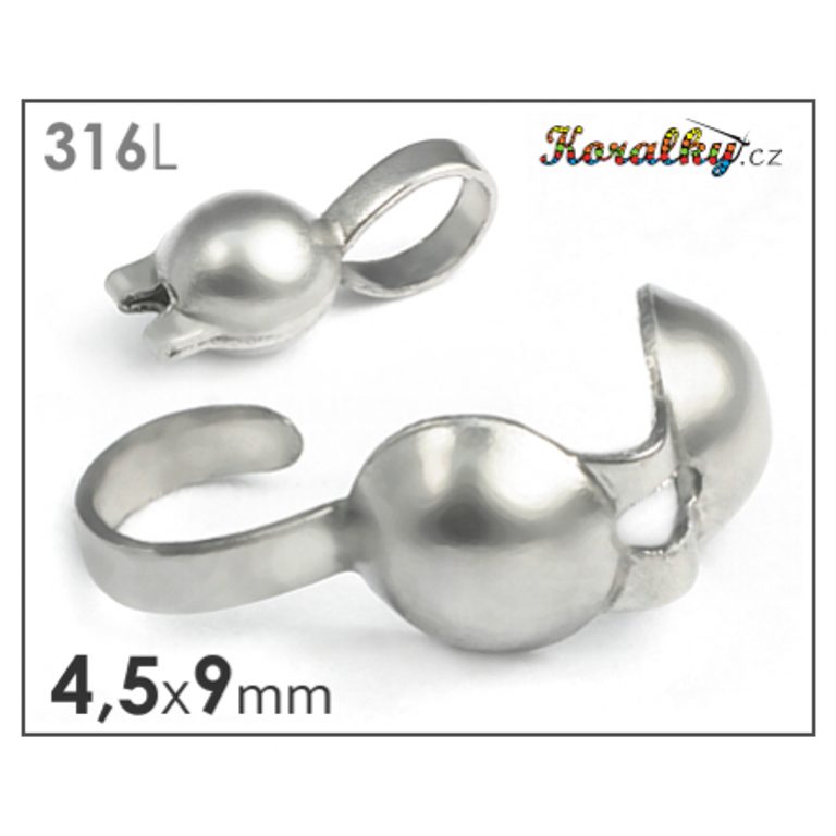 Bižuterní kalota z chirurgické oceli 316L 8x4mm