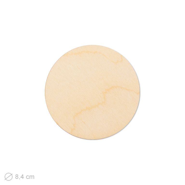 Wooden cutout circle full 8.4cm