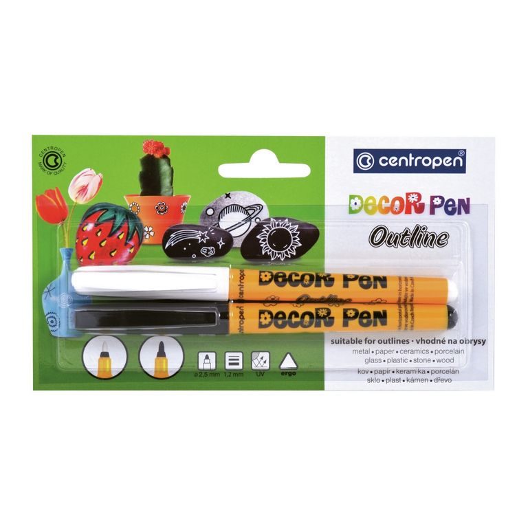 Centropen fixy Decor Pen Outline set 2ks