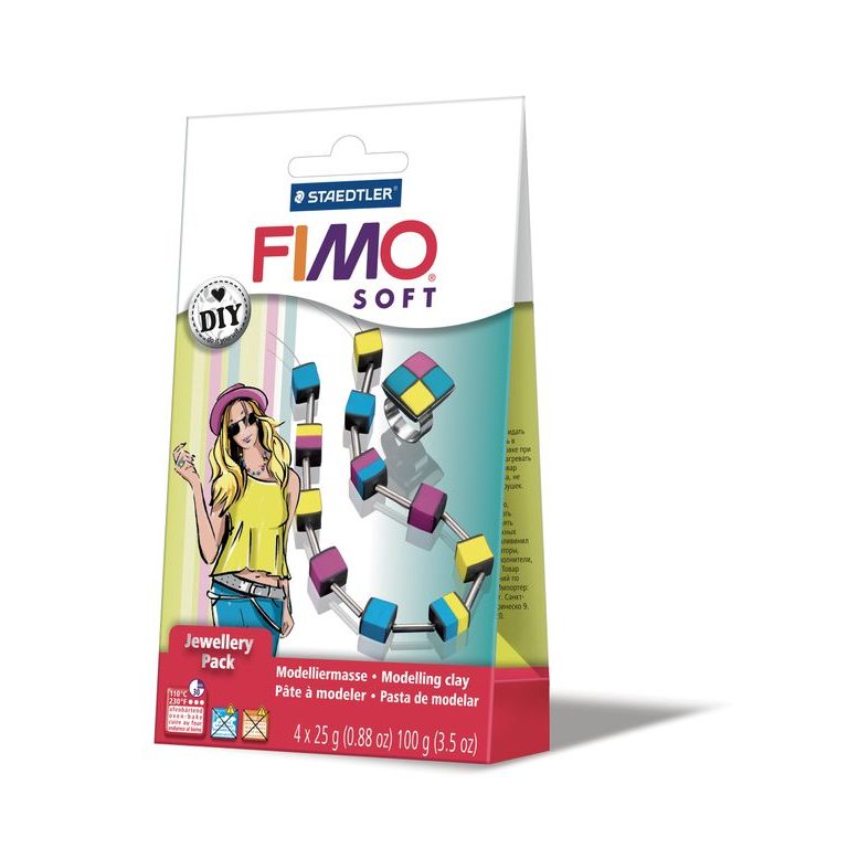 FIMO Soft DIY jewellery kit colourful necklace and ring