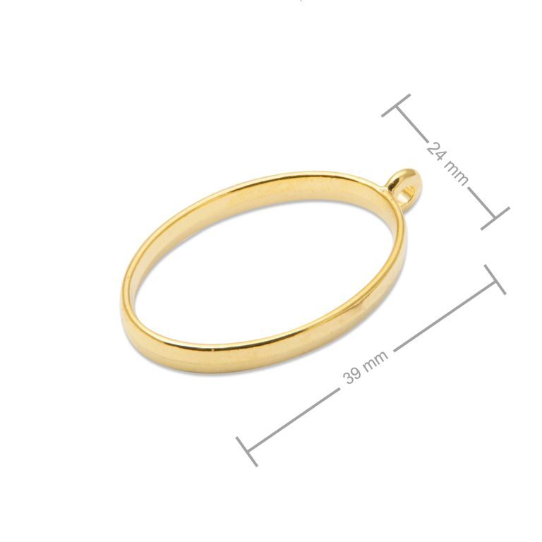 Frame for casting crystal resin oval 39x23mm gold