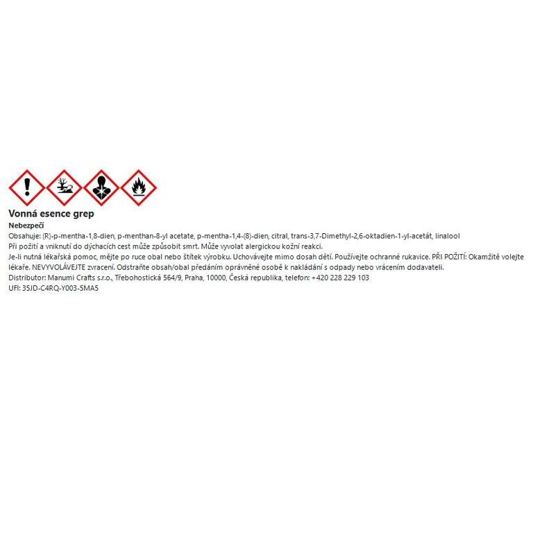 Manumi vonná esencia grep 10 ml