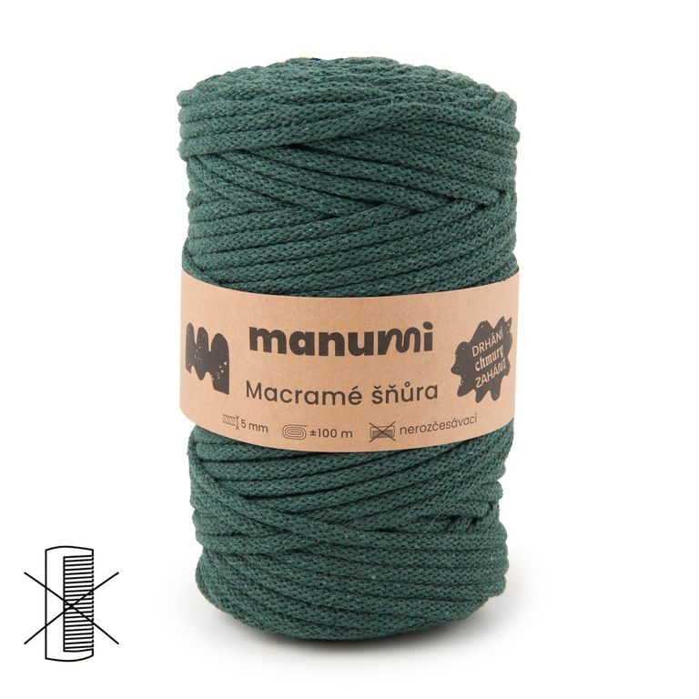 Manumi Macramé cord 5mm dark green
