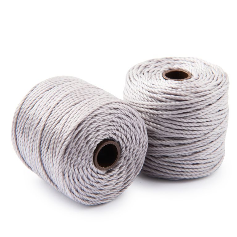 Nylon bead cord 0.9mm silver