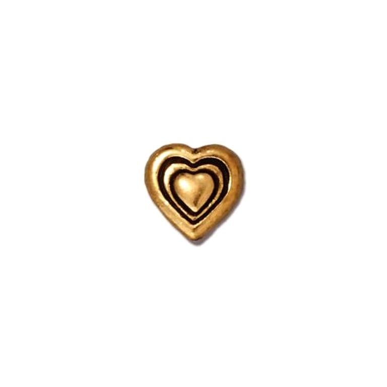 TierraCast bead Heart antique gold