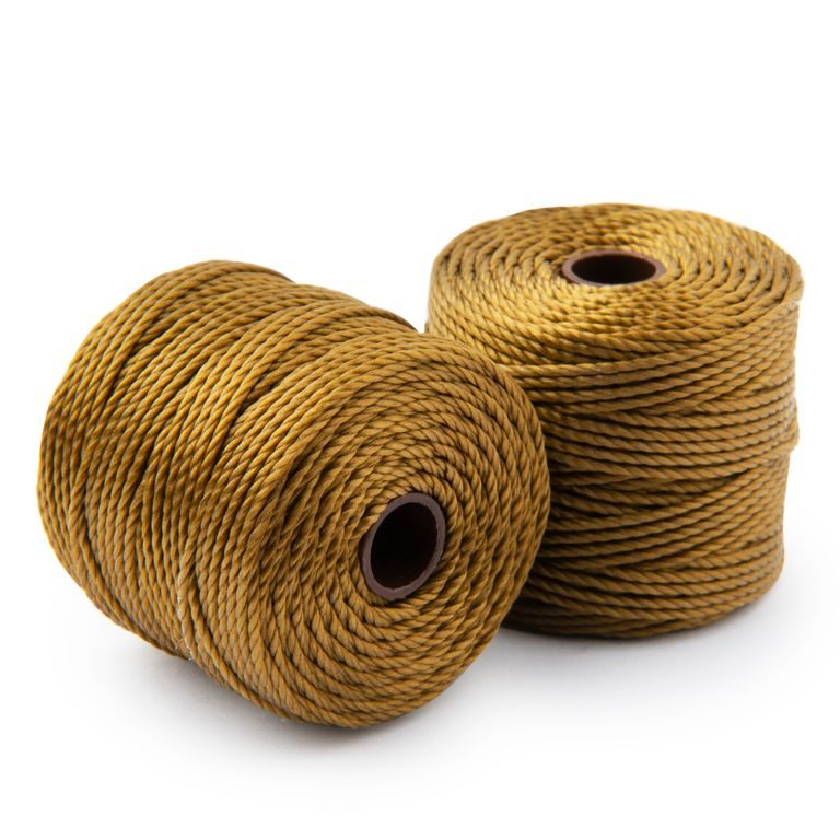 Nylon bead cord 0.9mm gold olive