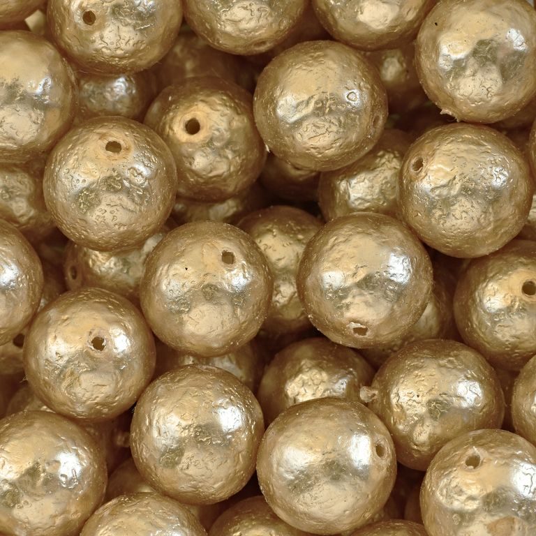 Voskové perle leptané 14mm zlaté