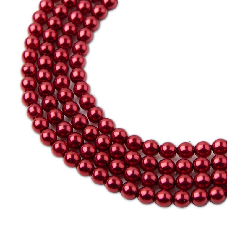 Glass pearls 4mm bordo