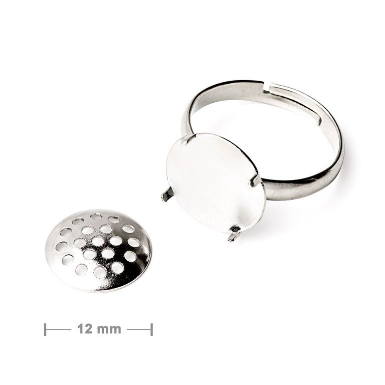 Ring base with sieve 12mm silver