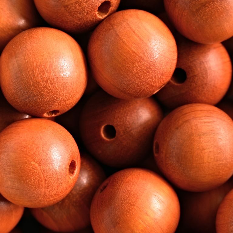 Dřevěné korálky kulička 16mm oranžová