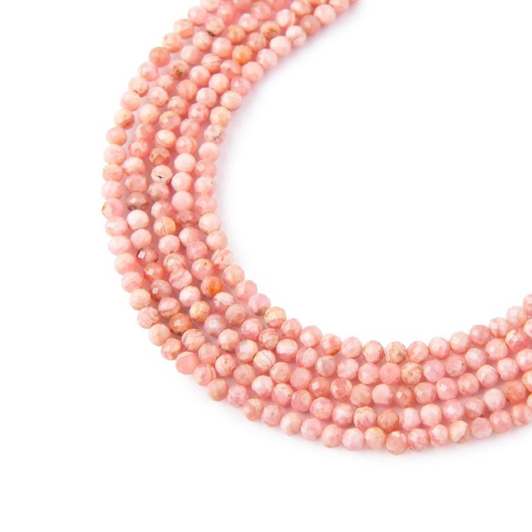Rhodochrosite faceted beads 2mm