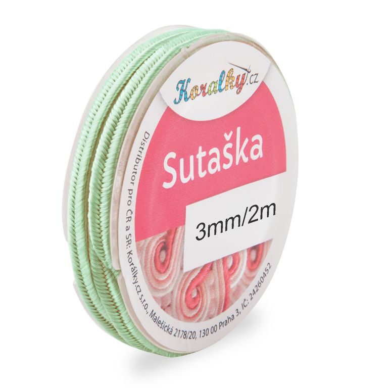 Sutaška 3mm/2m světle zelená