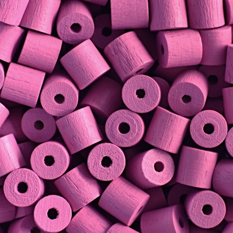 Czech wooden beads cylinder 7x7mm pink No.116