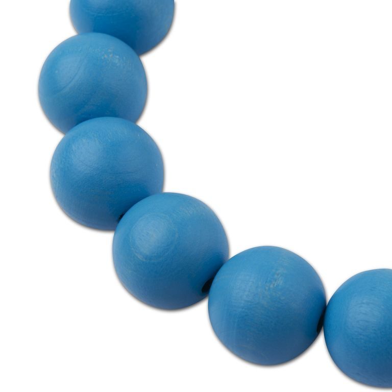 Czech wooden beads round 20mm light blue No.189