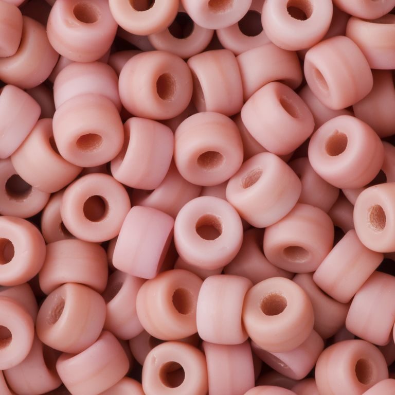 Skleněné korálky se širokým průtahem 6 mm Light Rosaline Matt