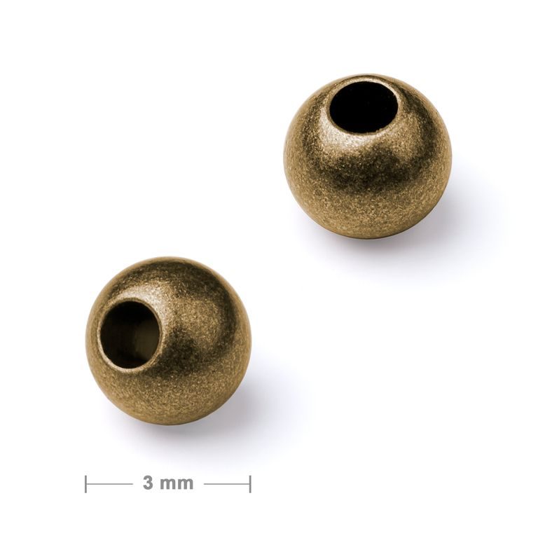 Metal spacer bead 3 mm antique brass