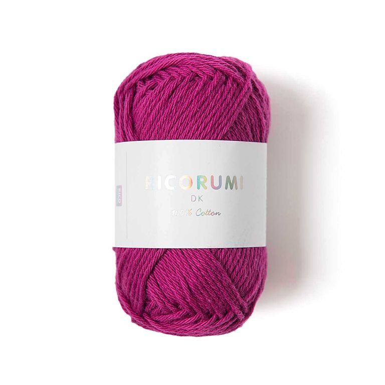 Cotton crochet yarn Ricorumi dk shade 015 raspberry