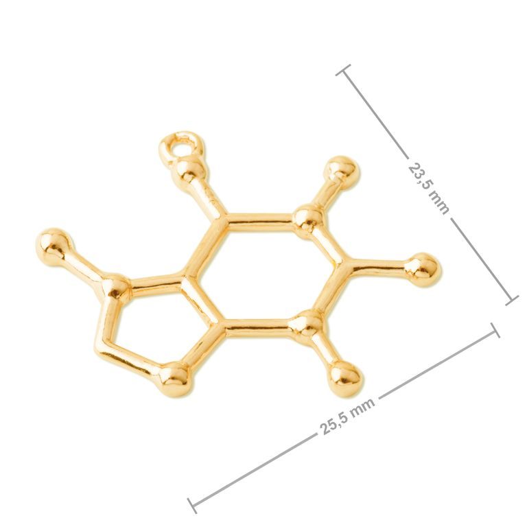 Silver pendant chemical formula caffeine gold plated No.973