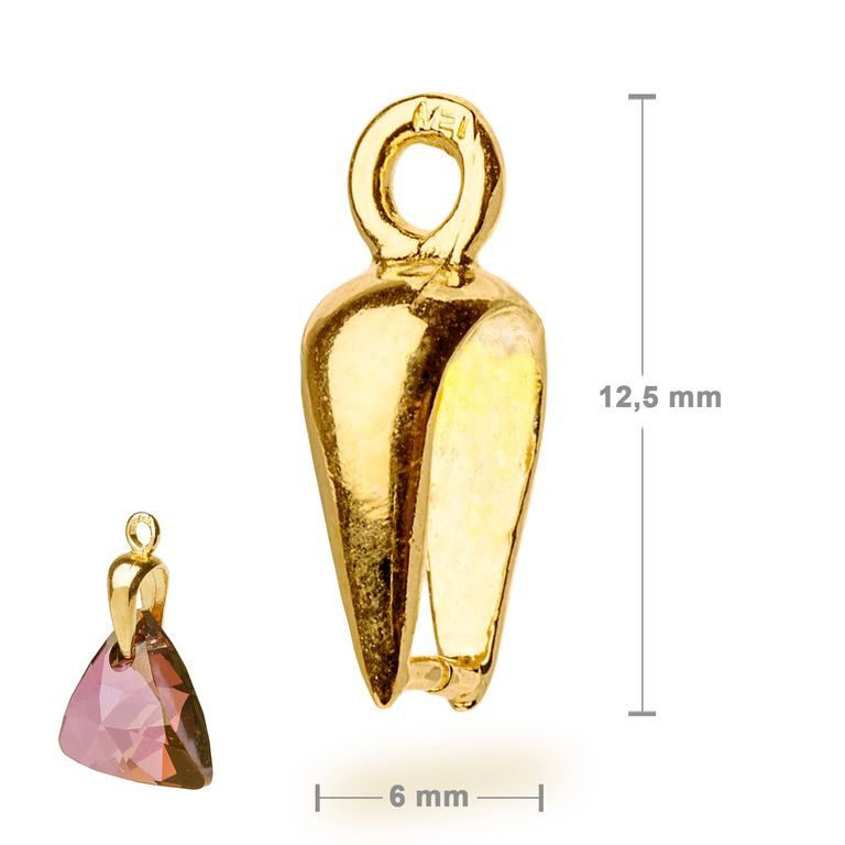 Sterling silver 925 gold-plated pendant bail 12.5x6mm No.630