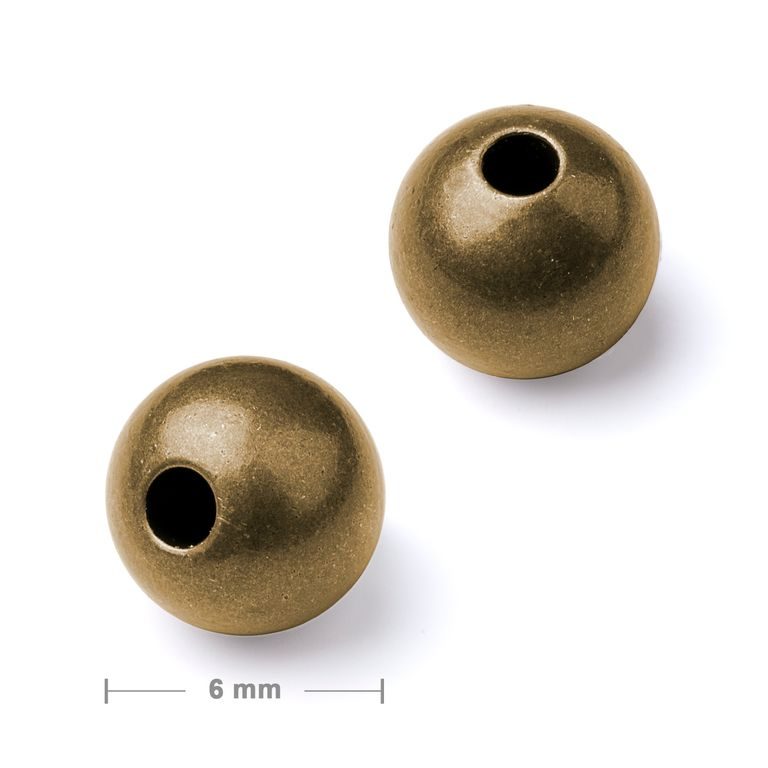 Metal spacer bead 6 mm antique brass