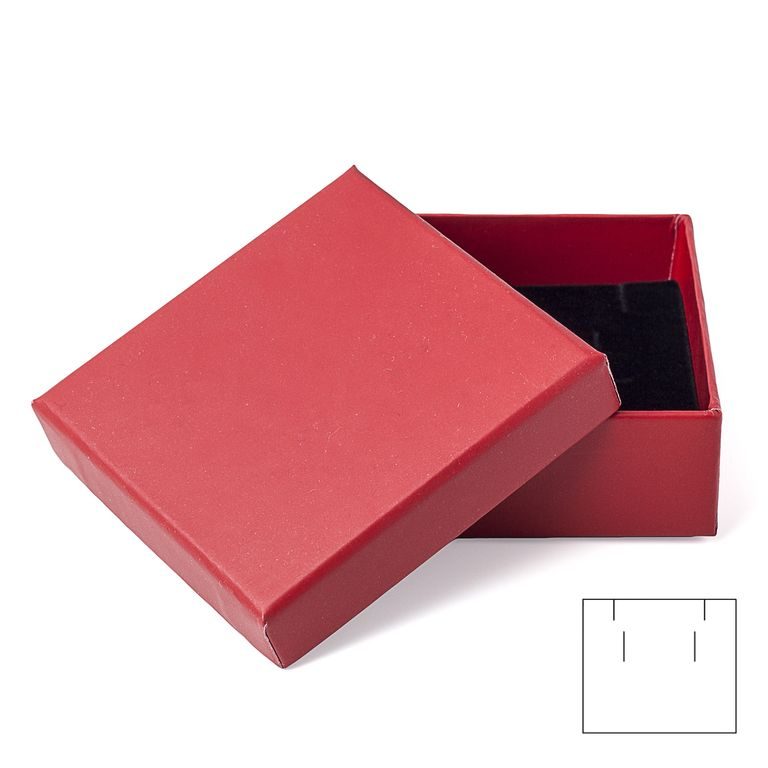 Darčeková krabička na šperk červená 68x68x26mm