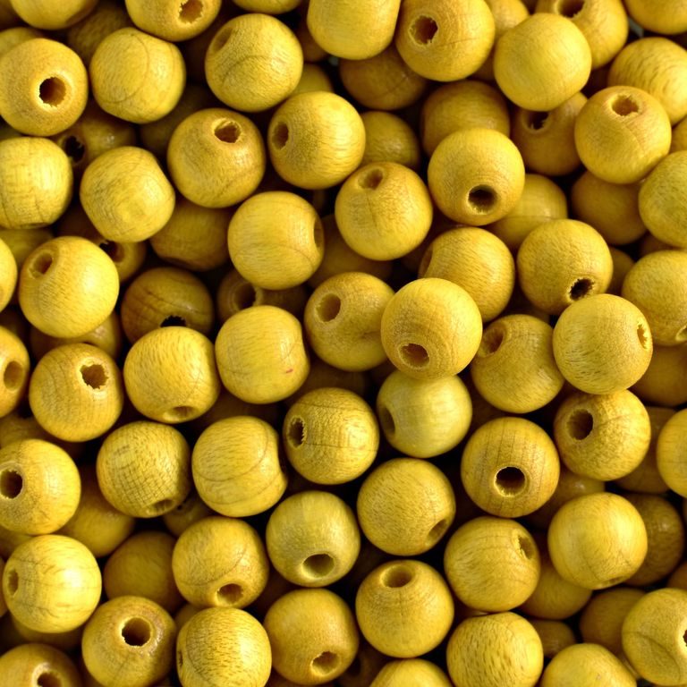 Dřevěné korálky kulička 6mm žlutá