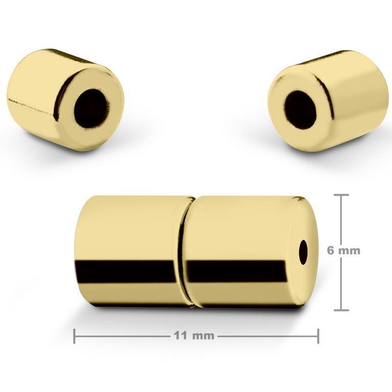 Magnetic cylinder clasp 11x6mm gold