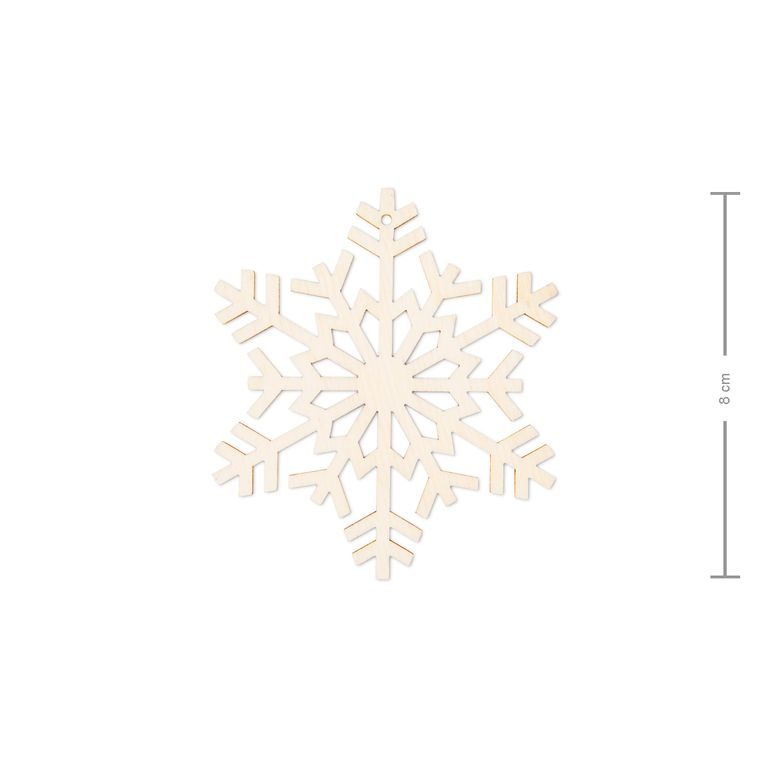 Dřevěný výřez sněhová vločka 8cm č.4