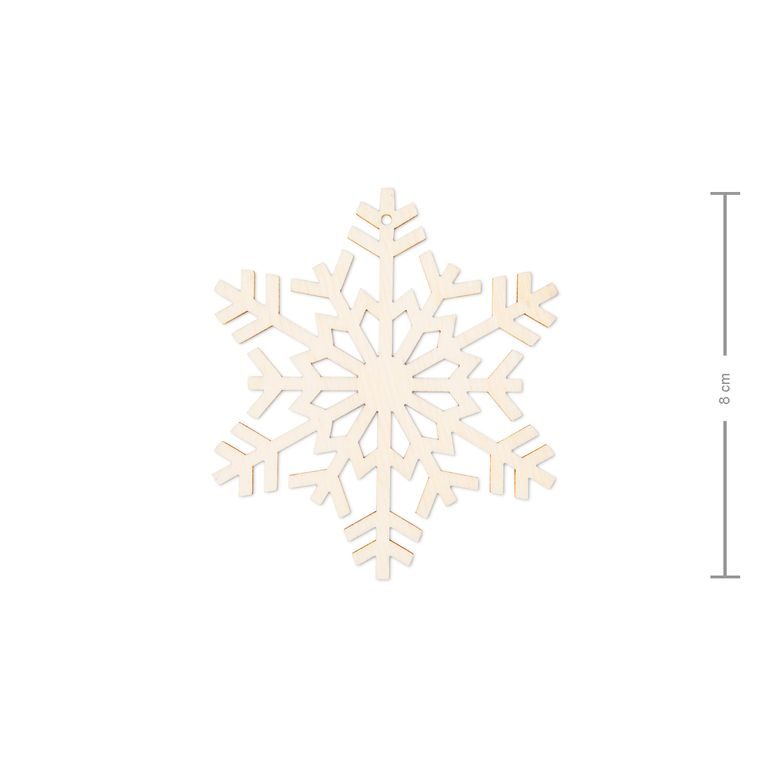 Wooden cutout snow flake 8cm No.4