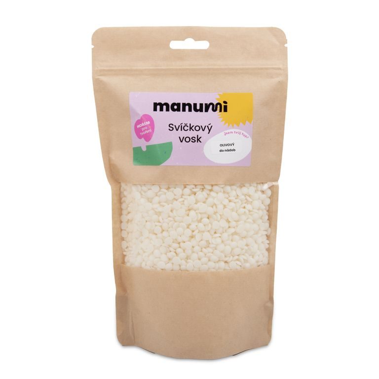 Manumi olivový vosk na sviečky do skla, keramiky a nádob