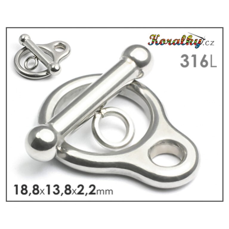 Toggle clasp 316L 19x14 mm