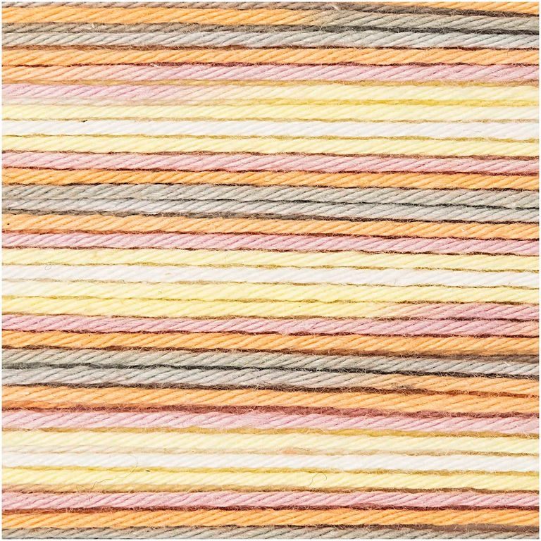 Ricorumi Print crochet yarn shade 001 pinkish yellow