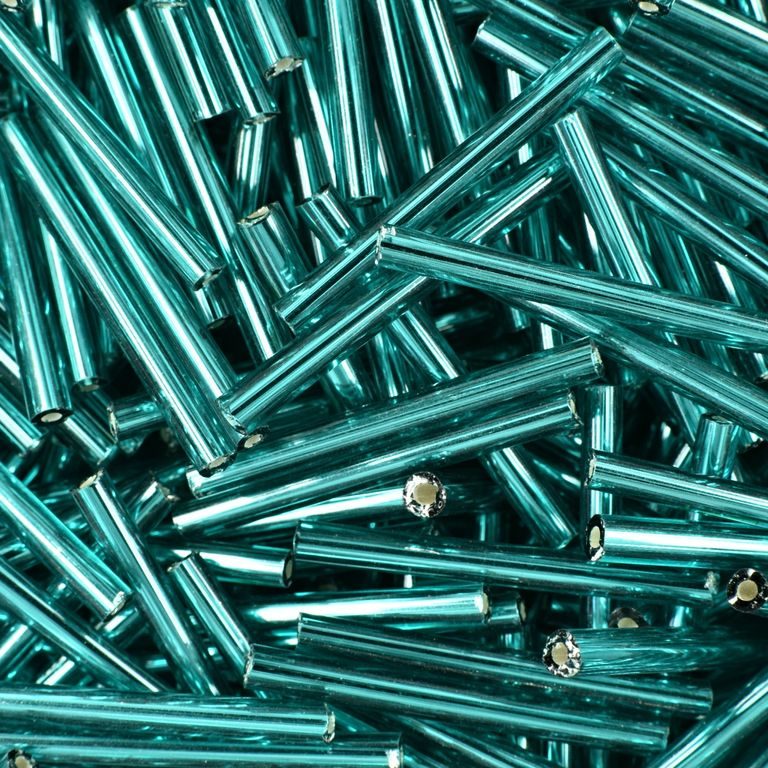 PRECIOSA glass tubes straight 25mm turquoise