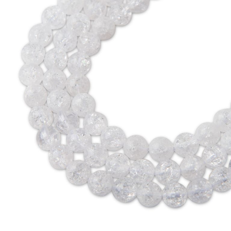 Clear Quartz Crackle beads 6mm