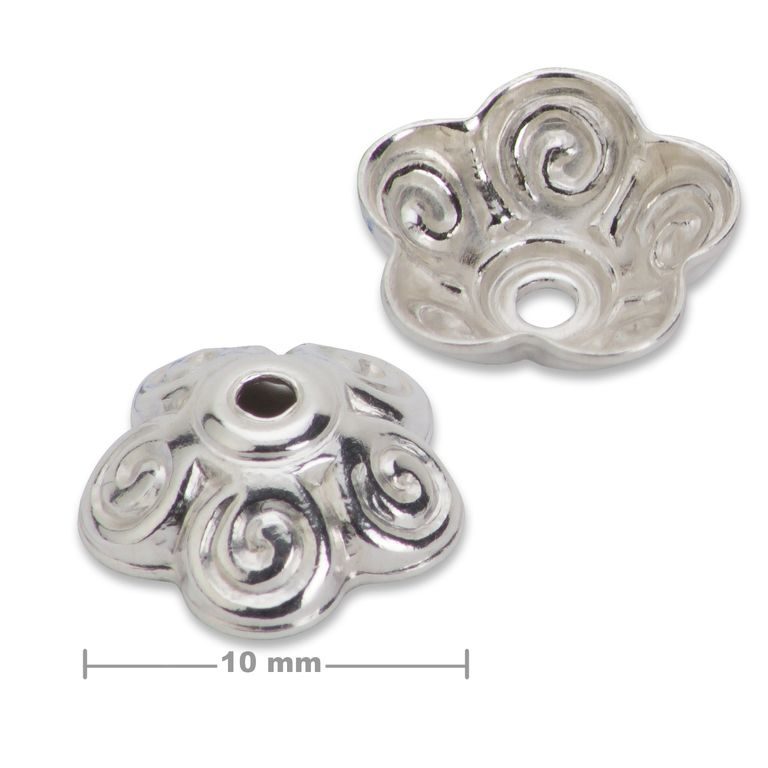 Sterling silver 925 bead cap 10x4mm No.663