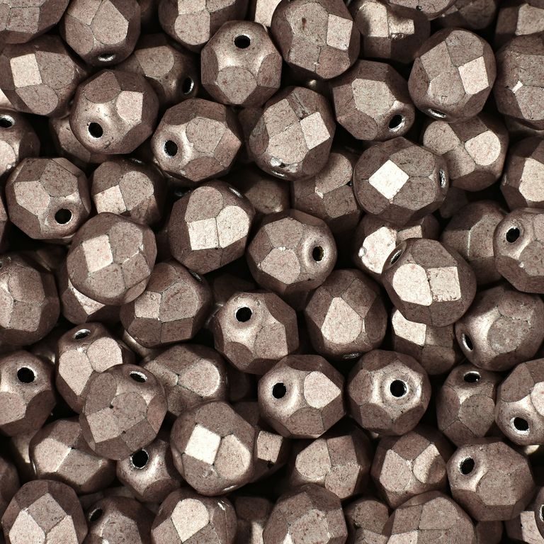 Manumi české broušené korálky 6 mm Saturated Metallic Pale Dogwood